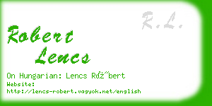 robert lencs business card